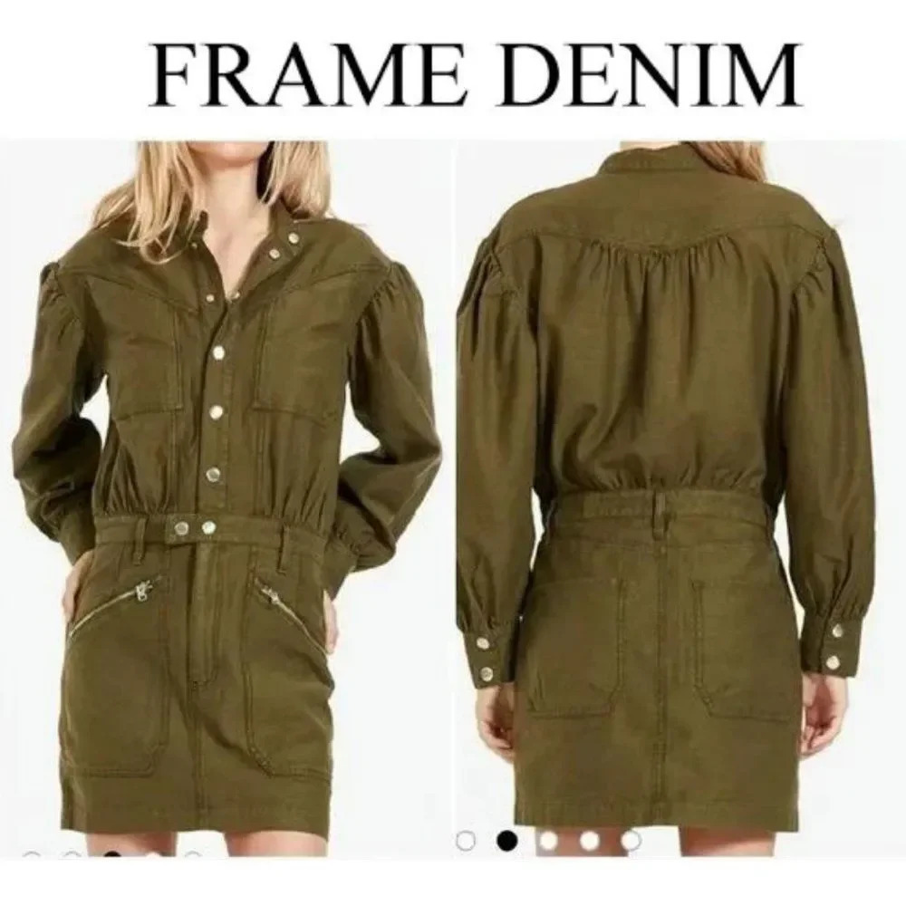Frame Green Mini Dress Size XXS